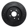 E-Line Drilled & Slotted Black Brake Rotor, 2004-2011 Mitsubishi, Position: Rear Left - image 3