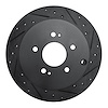 E-Line Drilled & Slotted Black Brake Rotor, 2004-2011 Mitsubishi, Position: Rear Right - image 1
