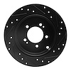 E-Line Drilled & Slotted Black Brake Rotor, 2007-2015 Mitsubishi, Position: Rear Left - image 1