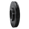 E-Line Drilled & Slotted Black Brake Rotor, 2005-2020 Fits Multiple Makes/Models, Position: Front Left - image 1