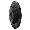 E-Line Drilled & Slotted Black Brake Rotor, 1985-1991 Audi/Porsche/Volkswagen, Position: Rear Left - image 1