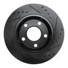 E-Line Drilled & Slotted Black Brake Rotor, 1985-1991 Audi/Porsche/Volkswagen, Position: Rear Left - image 2