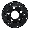 E-Line Drilled & Slotted Black Brake Rotor, 1980-1991 Audi/Porsche/Volkswagen, Position: Rear Left - image 1