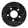 E-Line Drilled & Slotted Black Brake Rotor, 1980-1991 Audi/Porsche/Volkswagen, Position: Rear Right - image 1