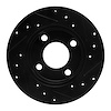 E-Line Drilled & Slotted Black Brake Rotor, 1984-1995 Audi/Porsche/Volkswagen, Position: Rear Left - image 1