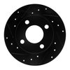 E-Line Drilled & Slotted Black Brake Rotor, 1984-1995 Audi/Porsche/Volkswagen, Position: Rear Left - image 2