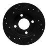 E-Line Drilled & Slotted Black Brake Rotor, 1984-1995 Audi/Porsche/Volkswagen, Position: Rear Right - image 2
