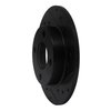 E-Line Drilled & Slotted Black Brake Rotor, 1984-1995 Audi/Porsche/Volkswagen, Position: Rear Right - image 4