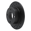 E-Line Drilled & Slotted Black Brake Rotor, 1982-1998 Audi/Porsche/Volkswagen, Position: Rear Left - image 1