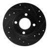 E-Line Drilled & Slotted Black Brake Rotor, 1982-1998 Audi/Porsche/Volkswagen, Position: Rear Left - image 4