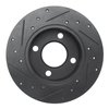 E-Line Drilled & Slotted Black Brake Rotor, 1982-1998 Audi/Porsche/Volkswagen, Position: Rear Right - image 4