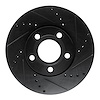 E-Line Drilled & Slotted Black Brake Rotor, 1985-1991 Audi/Porsche/Volkswagen, Position: Front Right - image 1