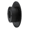 E-Line Drilled & Slotted Black Brake Rotor, 1989-1991 Audi/Porsche/Volkswagen, Position: Rear Left - image 1