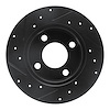 E-Line Drilled & Slotted Black Brake Rotor, 1989-1991 Audi/Porsche/Volkswagen, Position: Rear Right - image 1