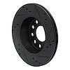 E-Line Drilled & Slotted Black Brake Rotor, 1990-1997 Audi/Porsche/Volkswagen, Position: Rear Left - image 1