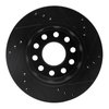 E-Line Drilled & Slotted Black Brake Rotor, 1990-1997 Audi/Porsche/Volkswagen, Position: Rear Left - image 2