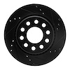 E-Line Drilled & Slotted Black Brake Rotor, 1990-1997 Audi/Porsche/Volkswagen, Position: Rear Right - image 1