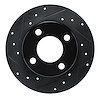 E-Line Drilled & Slotted Black Brake Rotor, 1989-1991 Audi/Porsche/Volkswagen, Position: Rear Left - image 1