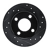 E-Line Drilled & Slotted Black Brake Rotor, 1989-1991 Audi/Porsche/Volkswagen, Position: Rear Right - image 1