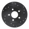 E-Line Drilled & Slotted Black Brake Rotor, 1998-2001 Audi/Porsche/Volkswagen, Position: Rear Left - image 2