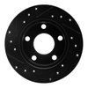 E-Line Drilled & Slotted Black Brake Rotor, 1998-2001 Audi/Porsche/Volkswagen, Position: Rear Right - image 3