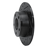 E-Line Drilled & Slotted Black Brake Rotor, 1999-2002 Audi/Porsche/Volkswagen, Position: Rear Left - image 1