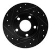 E-Line Drilled & Slotted Black Brake Rotor, 1999-2002 Audi/Porsche/Volkswagen, Position: Rear Right - image 2