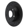 E-Line Drilled & Slotted Black Brake Rotor, 1999-2005 Audi/Porsche/Volkswagen, Position: Rear Left - image 2