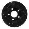 E-Line Drilled & Slotted Black Brake Rotor, 1999-2005 Audi/Porsche/Volkswagen, Position: Rear Right - image 2