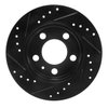 E-Line Drilled & Slotted Black Brake Rotor, 2001-2006 Audi/Porsche/Volkswagen, Position: Rear Right - image 3