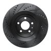 E-Line Drilled & Slotted Black Brake Rotor, 2005-2011 Audi/Porsche/Volkswagen, Position: Rear Right - image 4