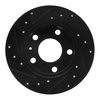 E-Line Drilled & Slotted Black Brake Rotor, 2002-2006 Audi/Porsche/Volkswagen, Position: Rear Right - image 4