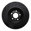 E-Line Drilled & Slotted Black Brake Rotor, 2004-2018 Audi/Porsche/Volkswagen, Position: Rear Right - image 1