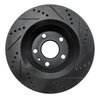 E-Line Drilled & Slotted Black Brake Rotor, 2008-2015 Audi/Porsche/Volkswagen, Position: Rear Left - image 3