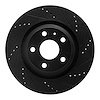 E-Line Drilled & Slotted Black Brake Rotor, 2008-2015 Audi/Porsche/Volkswagen, Position: Rear Right - image 1