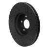 E-Line Drilled & Slotted Black Brake Rotor, 2011-2017 Audi/Porsche/Volkswagen, Position: Front Left - image 3