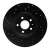E-Line Drilled & Slotted Black Brake Rotor, Fits Select Audi/Porsche/Volkswagen, Position: Rear Right - image 3