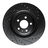 E-Line Drilled & Slotted Black Brake Rotor, Fits Select Audi/Porsche/Volkswagen, Position: Rear Right - image 1