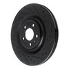 E-Line Drilled & Slotted Black Brake Rotor, Fits Select Audi/Porsche/Volkswagen, Position: Rear Right - image 2