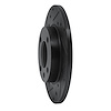E-Line Drilled & Slotted Black Brake Rotor, 1973-2009 Audi/Porsche/Volkswagen, Position: Front Left