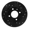 E-Line Drilled & Slotted Black Brake Rotor, 1973-2009 Audi/Porsche/Volkswagen, Position: Front Right - image 3