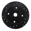 E-Line Drilled & Slotted Black Brake Rotor, 1965-1974 Audi/Porsche/Volkswagen, Position: Front Left