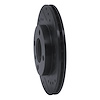 E-Line Drilled & Slotted Black Brake Rotor, 1980-2009 Audi/Porsche/Volkswagen, Position: Front Right