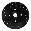 E-Line Drilled & Slotted Black Brake Rotor, 1985-2002 Audi/Porsche/Volkswagen, Position: Rear Right - image 1