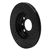 E-Line Drilled & Slotted Black Brake Rotor, 1986-2008 Audi/Porsche/Volkswagen, Position: Front Left