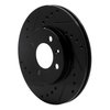 E-Line Drilled & Slotted Black Brake Rotor, 1986-2008 Audi/Porsche/Volkswagen, Position: Front Left - image 2