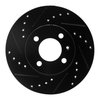 E-Line Drilled & Slotted Black Brake Rotor, 1986-2008 Audi/Porsche/Volkswagen, Position: Front Left - image 3