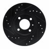 E-Line Drilled & Slotted Black Brake Rotor, 1986-2008 Audi/Porsche/Volkswagen, Position: Front Right - image 4