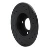 E-Line Drilled & Slotted Black Brake Rotor, 1986-1993 Audi/Porsche/Volkswagen, Position: Rear Left - image 2