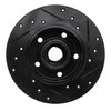 E-Line Drilled & Slotted Black Brake Rotor, 1992-1998 Audi/Porsche/Volkswagen, Position: Rear Left - image 2